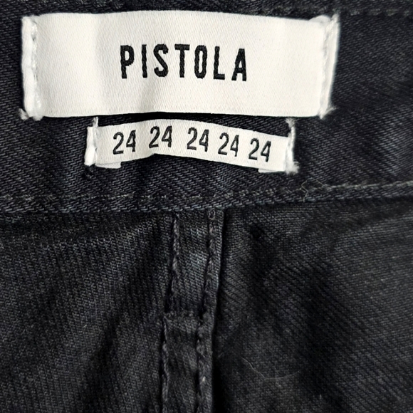 🆕️Pistola Embellished Rhinestone High-Rise Straight Legged Black Jeans Size 24 - Picture 4 of 11